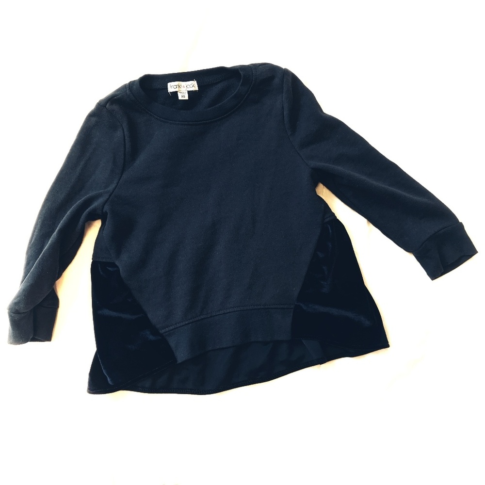 Franki & Jack girls velvet back sweatshirt XS